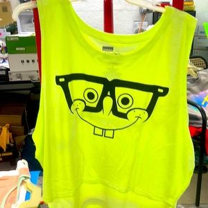 Brand new sponge bob tank top fluorescent yellow